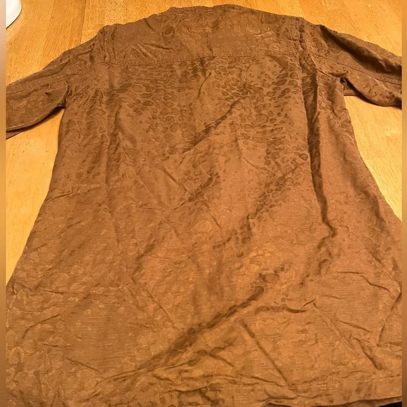 ELCC chocolate brown long sleeve blouse, size Small - Picture 2 of 5